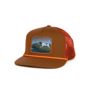 Fishpond On Point Trucker Hat in Sandbar and Orange